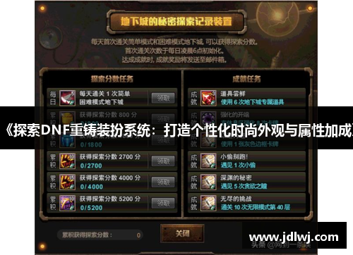 《探索DNF重铸装扮系统：打造个性化时尚外观与属性加成》